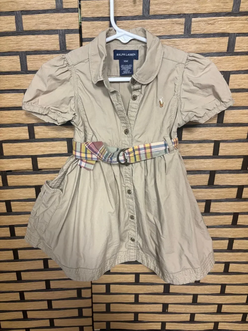 Ralph Lauren Khaki Belted Dress Size 18 Months